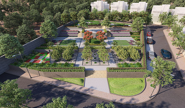 landscaped trails and open green spaces